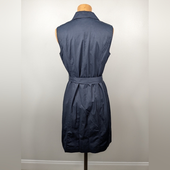 Doncaster Full Zip Collared Dress Belted Size Medium Business Casual Navy Blue - Picture 2 of 16